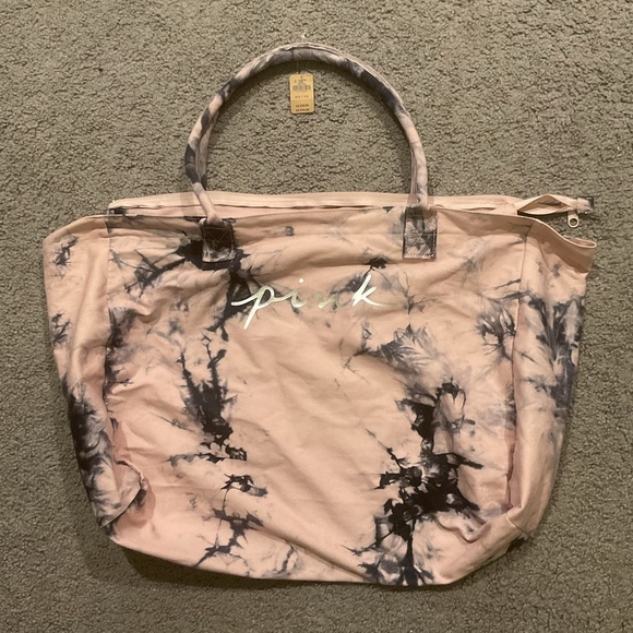 PINK Victoria’s Secret Signature Large Tie Dye Travel Overnight Duffel Bag, NWT - Picture 1 of 7